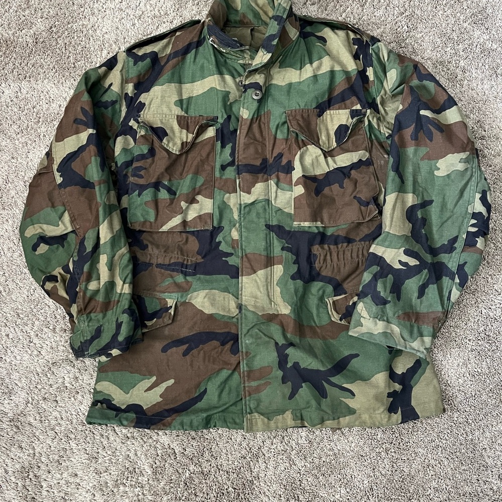 Vintage US Army M65 Woodland Camo Field Jacket Men Small (Regular)